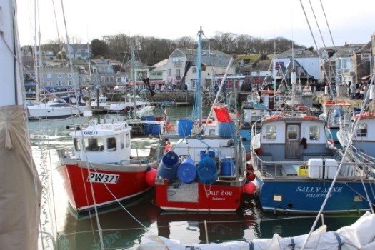 Padstow harbour fishing boats